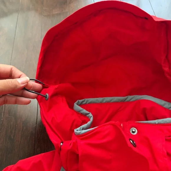 Columbia Women's Omni-Tech Hooded Rain Coat, Size medium, Red, Zip, Interchange - Picture 4 of 12
